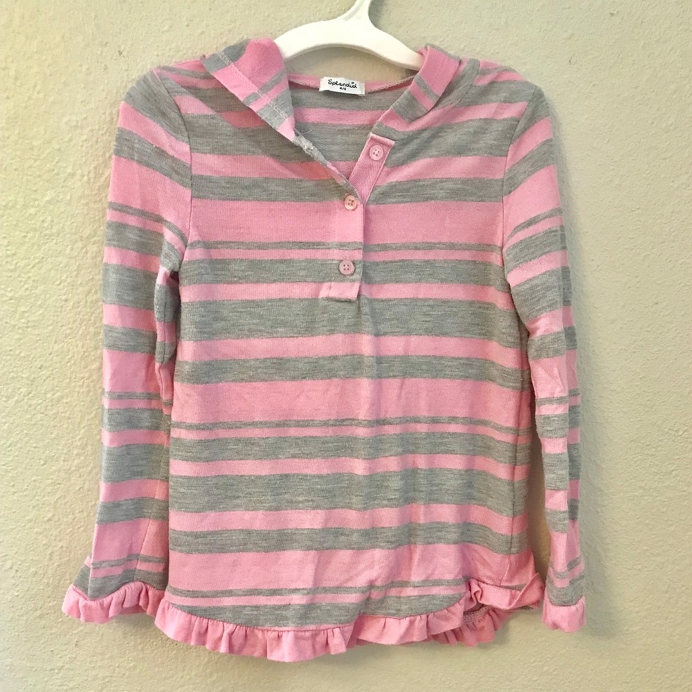Splendid pink gray stripe girl pullover size 4/5
